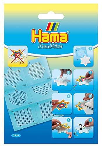 Hama Perlen 7721 Bead Tack Haftfolie für Midi Bügelperlen mit Durchmesser 5 mm in 6 Formen, Zubehör für das Basteln mit Bügelperlen, wiederverwendbar von Hama