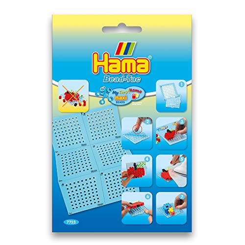 Hama Perlen 7723 Bead Tac Haftfolie für Maxi Bügelperlen mit Durchmesser 10 mm, Quadrat, 6 Bögen, Zubehör für das Basteln mit Bügelperlen, wiederverwendbar von HAMA