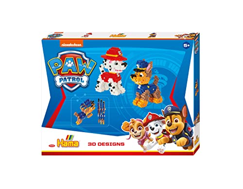 Hama Perlen 7920 Bügelperlen Paw Patrol, großes Geschenkset mit 3D Motiven, ca. 4000 Midi-Perlen, 5 mm Durchmesser, für Kinder ab 5 Jahren von HAMA