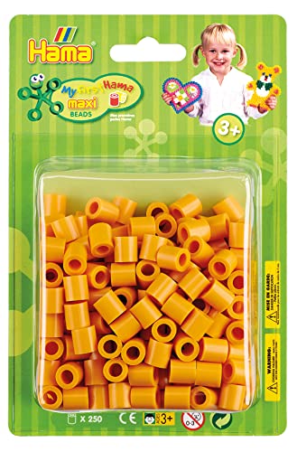 Hama Perlen 8524 Bügelperlen Packung mit ca. 250 Maxi Bastelperlen mit Durchmesser 10 mm in Teddybären-braun, kreativer Bastelspaß für Kinder von Hama