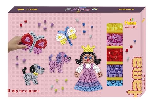 Hama Perlen 8717 Bügelperlen, gigantische Geschenkpackung mit ca. 900 Maxi-Perlen, 3 Stiftplatten, Motiv-Vorlage, Bügelpapier, für Kinder ab 3 Jahren von Hama Perlen