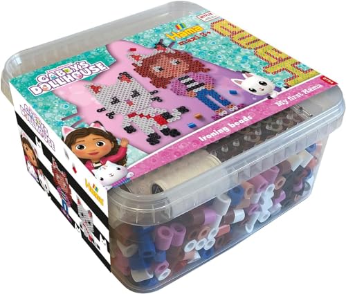 Hama Perlen 8754 - Bügelperlen Maxibox, Gabby's Dollhouse, mit ca. 900 Maxi-Perlen, kreativer Bastelspaß für Groß und Klein von HAMA