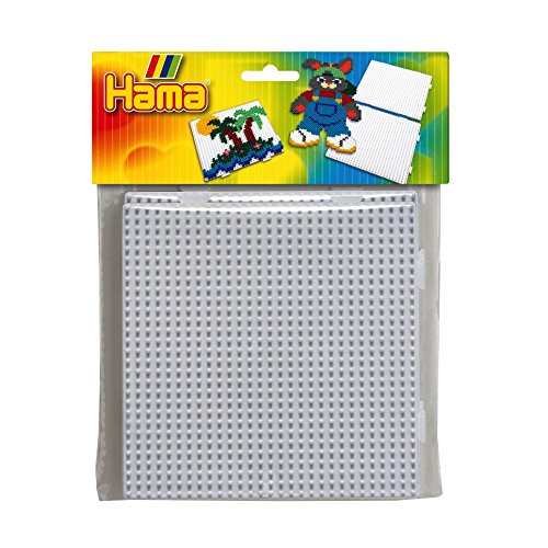 Hama 10.4458 Buegelperlen Midi-2er Set Stiftplatten im Beutel-2x Multi Quadrate 4458, Mittel von Hama