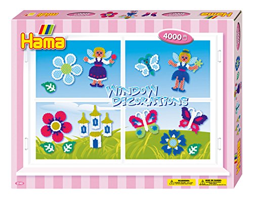 Hama 3140 - Geschenkpackung Fensterbilder, ca. 4000 Bügelperlen, 3 Stiftplatten und Zubehör von Hama