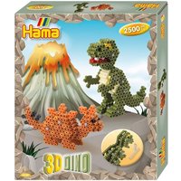 Hama 3250 - Geschenkpackung 3D Dinos, Bügelperlen Midi, ca. 2500 Stück inklusive Stiftplatten und Zubehör von Dan Import