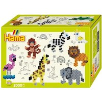 Hama 3510 - Geschenkpackung Zootiere, Bügelperlen Midi, ca. 2000 Stück inklusive Stiftplatte und Zubehör von Hama