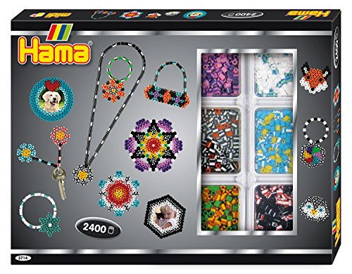 Hama 3714 Kreativbox mit gestreiften Perlen, Mehrfarbig, Klein von ボーネルンド