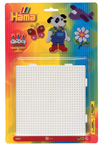 Hama 4553 - Stiftplatten zum Zusammenstecken, quadratisch, 4 Set, weiß von Hama