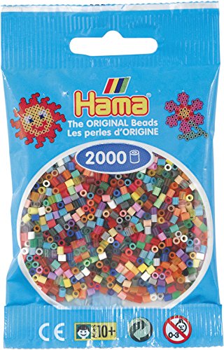 Hama 501-00 Mini Beutel mit 2000 bunten Perlen, Mehrfarbig, L von Hama