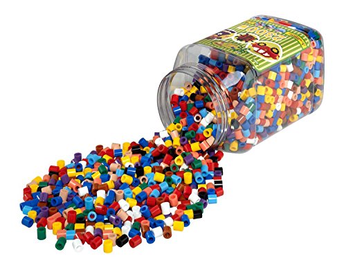 Hama Perlen 8587 Bügelperlen Dose mit ca. 2.300 bunten Maxi Bastelperlen mit Durchmesser 10 mm bunter Mix, kreativer Bastelspaß für Groß und Klein von Hama