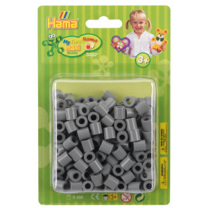 Hama Maxi 250 Bügelperlen Blister-Packung 8517 Grau - 250 Stk von Hama