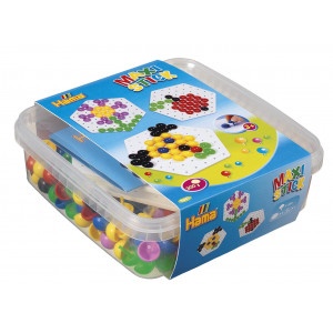 Hama Maxi Sticks Geschenkbox 9641 mit 300 Maxi Sticks und Sechseckige von Hama