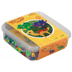 Hama Maxu Geschenkbox 8742 600 Perlen und Dinosaurier-Steckplatte von Hama