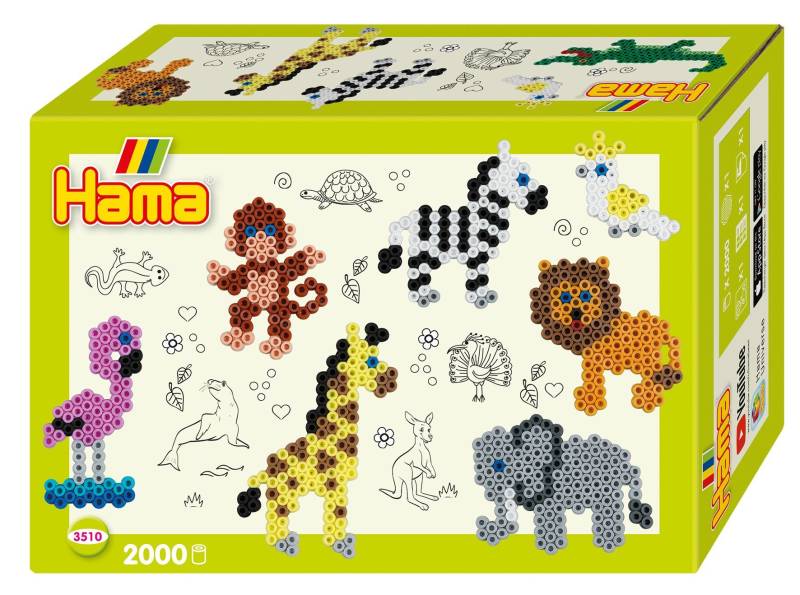 Hama Midi Perlen Geschenkpackung Zootiere, 2000 Stück von Hama