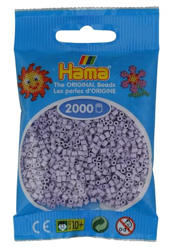 Hama Mini Perlen Beutel | ca. 2000 Sicherungsperlen | Mosaik Deko Kunst & Basteln für kreative Kinder ab 5 Jahren | Helles Lavendel von Hama