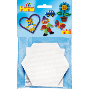 Hama Mini Pose 5204 Sechseck Perlenbrett Weiß 8,5x8,5cm - 2 Stück von Hama