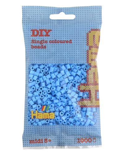 Hama Perlen 207-46 Bügelperlen Beutel mit ca. 1.000 Midi Bastelperlen mit Durchmesser 5 mm in Pastell Blau, kreativer Bastelspaß für Groß und Klein Hama Perlen 207-46 Bügelperlen Beutel mit ca. 1.000 Midi Bastelperlen mit Durchmesser 5 mm in Pastell Blau, kreativer Bastelspaß für Groß und Klein von Hama