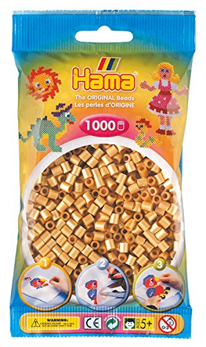 Hama Perlen 207-61 - Bügelperlen im Beutel, ca. 1000 Stück, gold von Hama