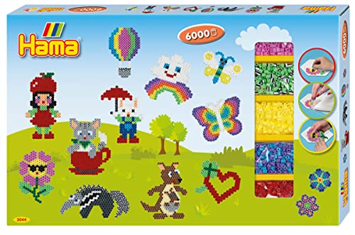 Hama Perlen 3044 Großes Geschenk-Set Allround mit ca. 6.000 bunten Midi Bügelperlen mit Durchmesser 5 mm, 3 Stiftplatten, inkl. Bügelpapier, kreativer Bastelspaß für Groß und Klein Hama Perlen 3044 Großes Geschenk-Set Allround mit ca. 6.000 bunten Midi Bügelperlen mit Durchmesser 5 mm, 3 Stiftplatten, inkl. Bügelpapier, kreativer Bastelspaß für Groß und Klein von Hama