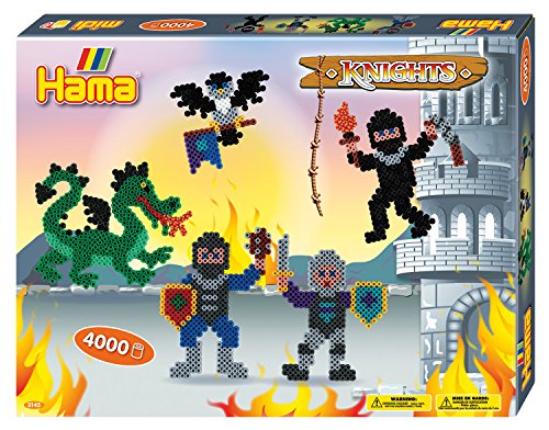Hama Perlen 3145 Geschenk-Set Ritter mit ca. 4.000 bunten Midi Bügelperlen mit Durchmesser 5 mm, Motivvorlagen und Stiftplatten, inkl. Bügelpapier, kreativer Bastelspaß für Groß und Klein Hama Perlen 3145 Geschenk-Set Ritter mit ca. 4.000 bunten Midi Bügelperlen mit Durchmesser 5 mm, Motivvorlagen und Stiftplatten, inkl. Bügelpapier, kreativer Bastelspaß für Groß und Klein von Hama