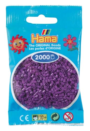 Hama Perlen 501-07 - Mini-Perlen, 2000 Stück lila von Hama