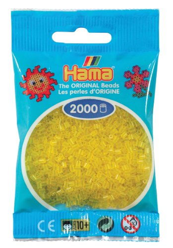 Hama Perlen 501-14 - Mini-Perlen 2000 Stück transparent/gelb von Hama