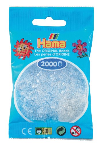 Hama Perlen 501-19 - Mini-Perlen 2000 Stück transparent/weiß von Hama