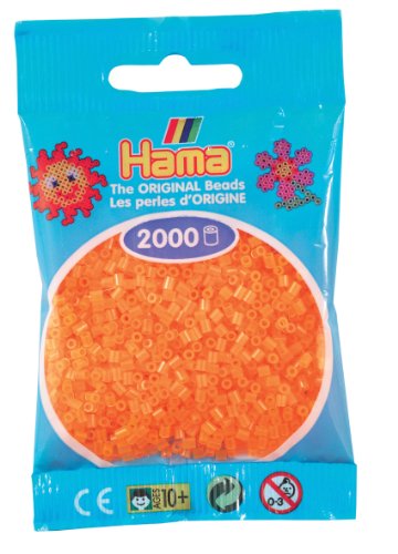 Hama Perlen 501-38 - Mini-Perlen 2000 Stück neon-orange von DAN Import