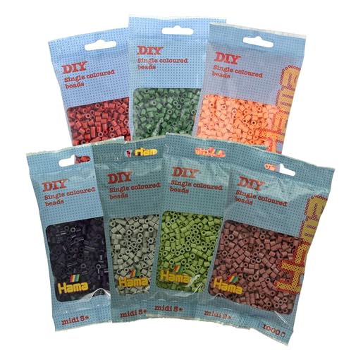 Hama Perlen 9410 - Bügelperlen Beutel mit ca. 7000 Midi Bastelperlen mit Durchmesser 5 mm in 7 Trendfarben, kreativer Bastelspaß für Groß und Klein Hama Perlen 9410 - Bügelperlen Beutel mit ca. 7000 Midi Bastelperlen mit Durchmesser 5 mm in 7 Trendfarben, kreativer Bastelspaß für Groß und Klein von Hama