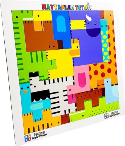 Hamaha Pädagogisches Holzspielzeug Tiere Tiere Puzzle Jigsaw Puzzle Tetris von Hamaha