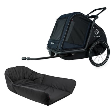 hamax Hundeanhänger und Bett Pluto L navy blue/black von Hamax