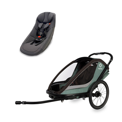 hamax Kinderfahrradanhänger Cocoon ONE Einsitzer green/black inkl. Babysitz für Outback/Avenida und Traveller von Hamax