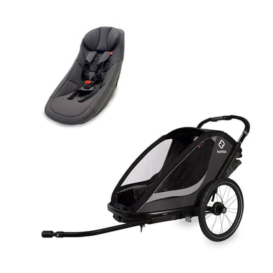 hamax Kinderfahrradanhänger Cocoon ONE Einsitzer grey/black inkl. Babysitz für Outback/Avenida und Traveller von Hamax