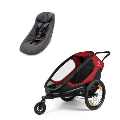 hamax Kinderfahrradanhänger Outback ONE Red/Black inkl. Babysitz für Outback/Avenida und Traveller von Hamax