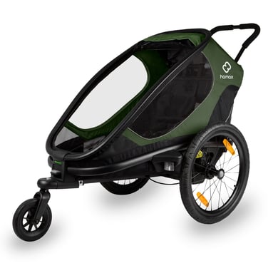 hamax Kinderfahrradanhänger Outback ONE mit Rückenlehnenverstellung Green/Black von Hamax