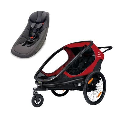 hamax Kinderfahrradanhänger Outback mit Babysitz rot/schwarz von Hamax