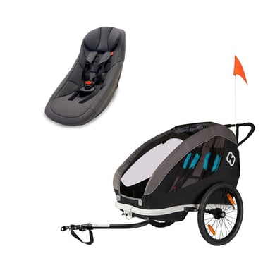 hamax Kinderfahrradanhänger Traveller Black/Grey/Blue inkl. Babysitz für Outback/Avenida und Traveller von Hamax