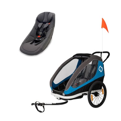 hamax Kinderfahrradanhänger Traveller Petrol Blue/Grey inkl. Babysitz für Outback/Avenida und Traveller von Hamax