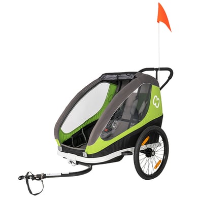 hamax Kinderfahrradanhänger Traveller inklusive Deichsel und Buggyrad Green/Grey von Hamax