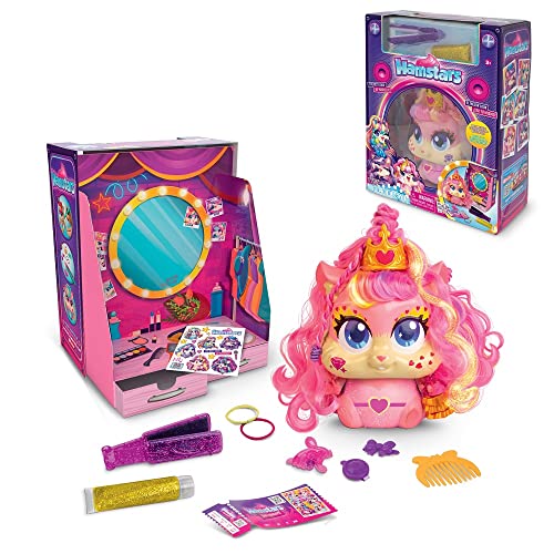 Hamstars Popstar-Garderobe in Lautsprecher-Design, 1Hamstar Claudine, die in ihrer Garderobe gestylt Werden kann.Spielzeug-Hairstyling Zubehör enthalten.Tolles Hairstyling-Spielset für Stylistinnen von Hamstars