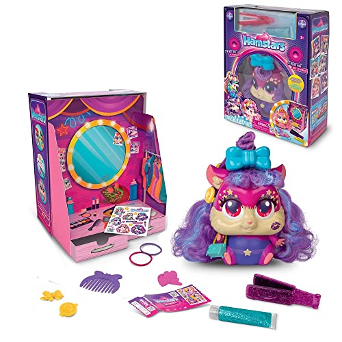 Hamstars Popstar-Garderobe in Lautsprecher-Design,1 Hamstar Shany,die in ihrer garderobe gestylt werden kann.Spielzeug-Hairstyling Zubehör enthalten.Tolles Hairstyling Spielset für kleine Stylistinnen von Hamstars