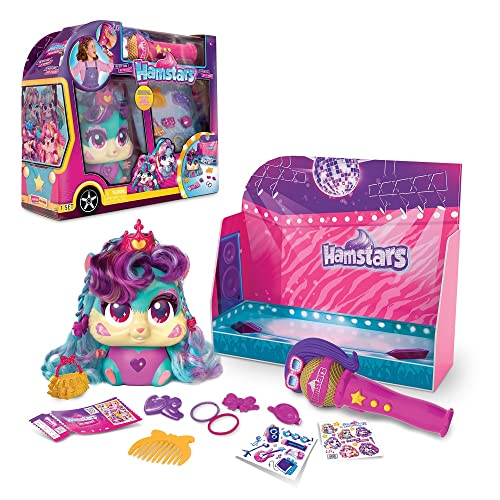 Hamstars Popstar World Tour Bus mit Mikrofon - Hamstar Cloe, bereit zum Styling in ihrem Tourbus. Tolles Geschenk mit Musik und Hairstyling für Kinder ab 4 Jahren von Hamstars