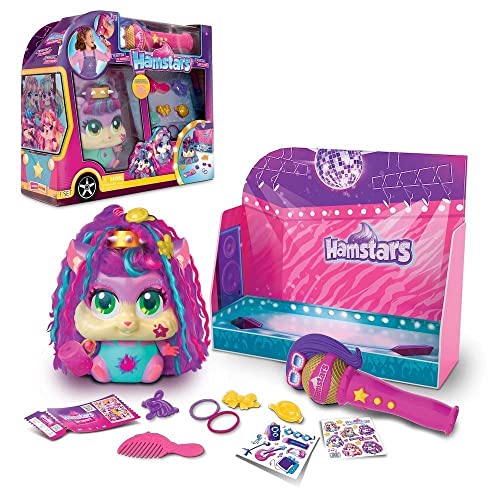 Hamstars Popstar World Tour Bus mit Mikrofon - Hamstar Iris, bereit zum Styling in ihrem Tourbus. Tolles Geschenk mit Musik und Hairstyling für Kinder ab 4 Jahren von Hamstars