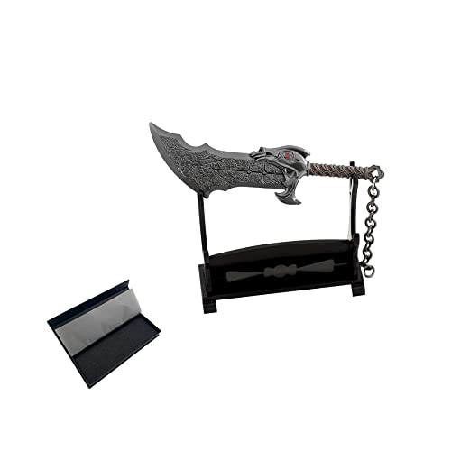 Hanaiette 1 x God of War Chaos Klinge Donner Hammer Axt Schwert Waffe Modell Schlüsselanhänger mit Präsentationsständer (Box Modell 7) von Hanaiette