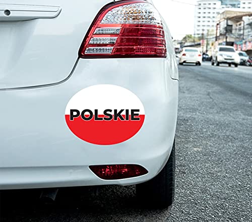 2 x Polskie Autoaufkleber Polen Flagge Oval Selbstklebend Vinyl Auto Van LKW von Stukk