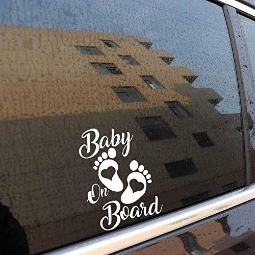 Stukk Stickers Auto-Fenster-Aufkleber, Motiv: Baby an Bord, 12,7 x 17,8 cm, Weiß von Handmade By Stukk