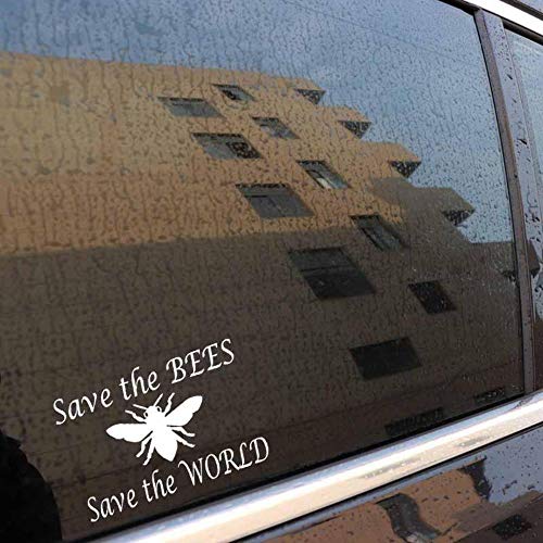 Save The Bees with Bee Art Fun Window Bumper Vinyl Decal Sticker 12.7CM x 18.6CM - White von Stukk Stickers