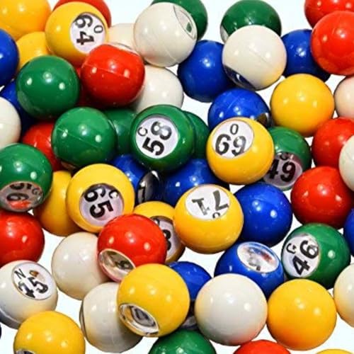 Hangsu Bingo-Bälle, bunt, leicht ablesbare Zahlen für Partys und Gewinnspiele, buntes Ersatz-Bingoball-Set, 100 Stück von Hangsu