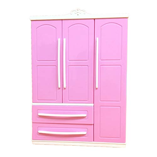 Hangsu Dreitüriger rosa moderner Kleiderschrank für Spielset für Barbi-Möbel kann Schuhe Kleidung Accessoires mit Dressing Mädchen Spielzeug großes Garn setzen Hangsu Dreitüriger rosa moderner Kleiderschrank für Spielset für Barbi-Möbel kann Schuhe Kleidung Accessoires mit Dressing Mädchen Spielzeug großes Garn setzen von Hangsu