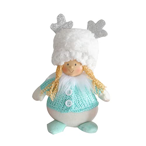 Hangsu Puppen-Weihnachtsdekoration, Plüsch, gefüllt, für Jungen und Mädchen, mit Geweih-Hut, Urlaub, als Geschenk für Kinder und Frauen, 19 cm von Hangsu